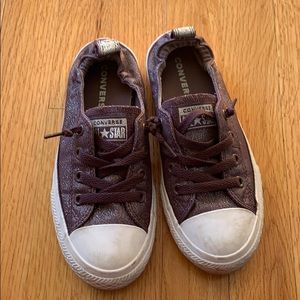 Purple Sparkle Converse Shoes